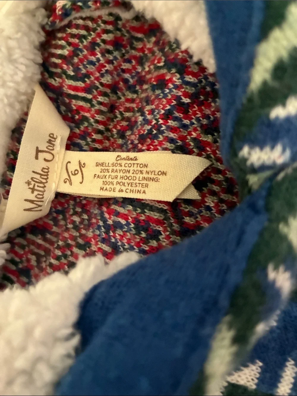 Matilda, Jane Kids Hooded Fringe poncho sweater Jacket - Multicolor Pattern